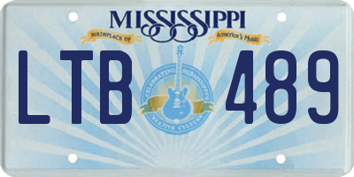 MS license plate LTB489