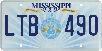 MS license plate LTB490