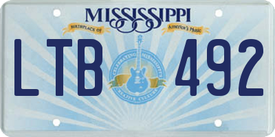 MS license plate LTB492