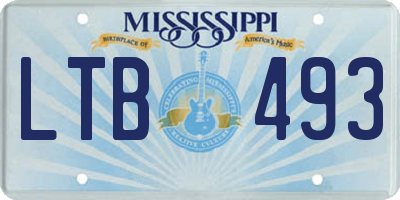MS license plate LTB493