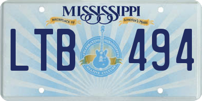 MS license plate LTB494