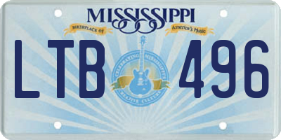 MS license plate LTB496