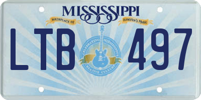 MS license plate LTB497