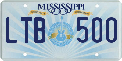 MS license plate LTB500