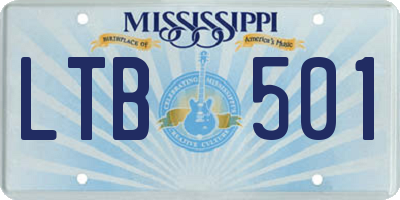 MS license plate LTB501