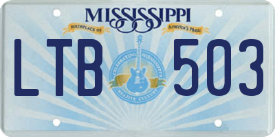 MS license plate LTB503
