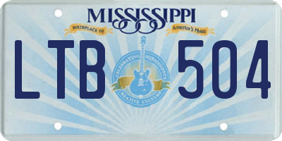 MS license plate LTB504