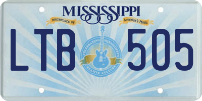 MS license plate LTB505