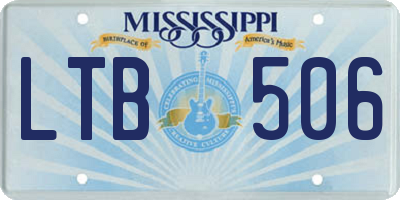 MS license plate LTB506