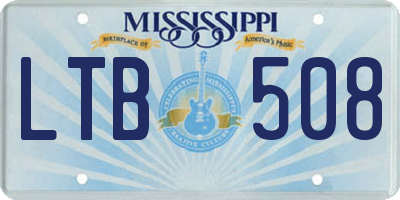 MS license plate LTB508