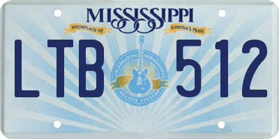 MS license plate LTB512