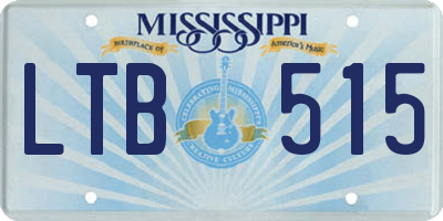 MS license plate LTB515