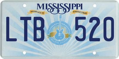 MS license plate LTB520