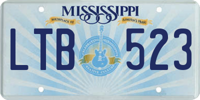 MS license plate LTB523