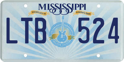 MS license plate LTB524