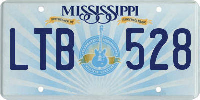 MS license plate LTB528