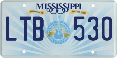 MS license plate LTB530