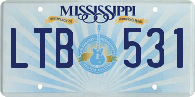 MS license plate LTB531