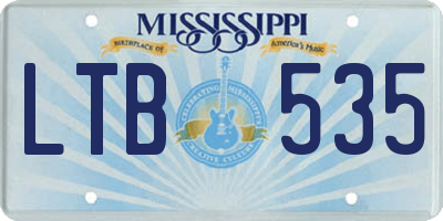 MS license plate LTB535
