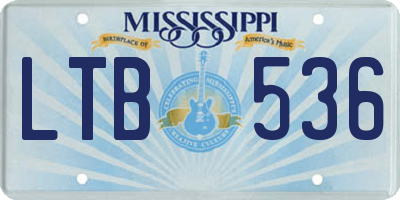 MS license plate LTB536