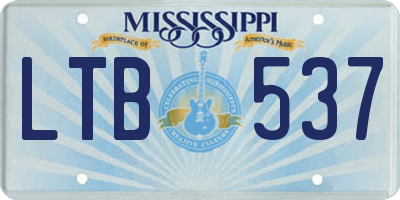 MS license plate LTB537