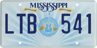 MS license plate LTB541