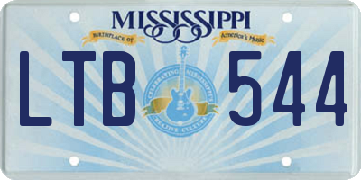 MS license plate LTB544