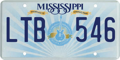 MS license plate LTB546
