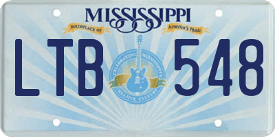 MS license plate LTB548