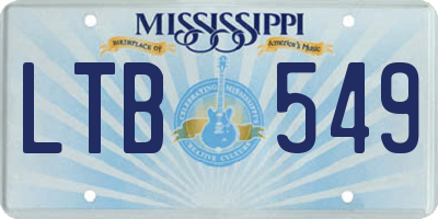 MS license plate LTB549