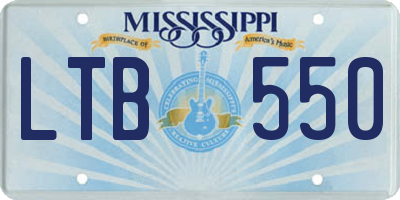 MS license plate LTB550