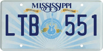 MS license plate LTB551