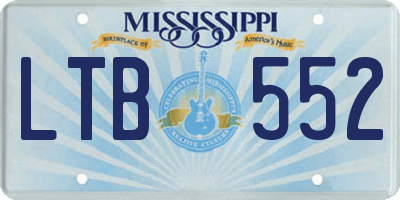 MS license plate LTB552