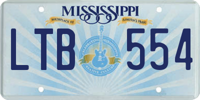 MS license plate LTB554
