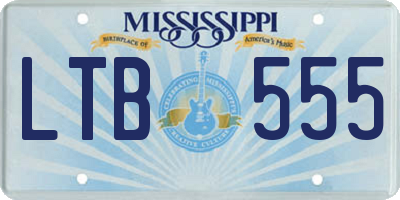 MS license plate LTB555