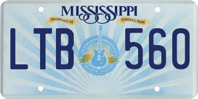 MS license plate LTB560
