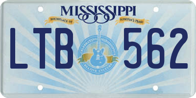 MS license plate LTB562