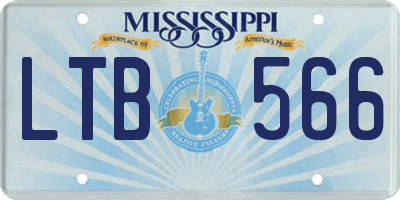 MS license plate LTB566