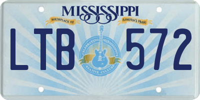 MS license plate LTB572