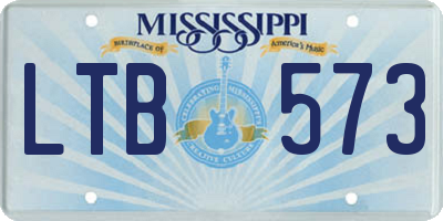 MS license plate LTB573