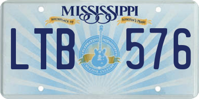 MS license plate LTB576