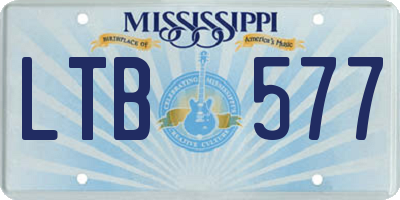 MS license plate LTB577