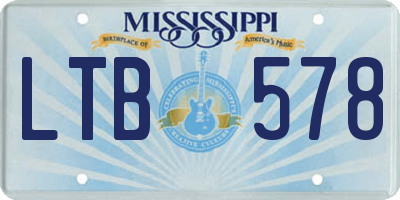 MS license plate LTB578