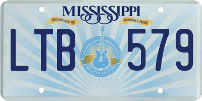 MS license plate LTB579