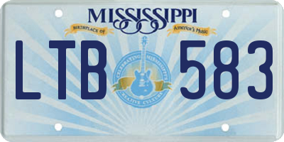 MS license plate LTB583