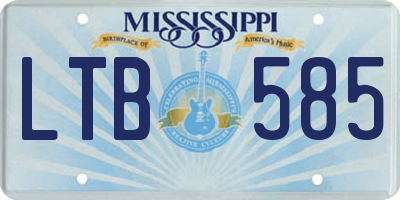 MS license plate LTB585
