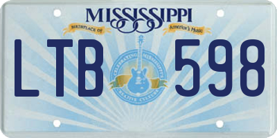 MS license plate LTB598