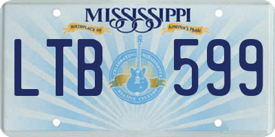 MS license plate LTB599