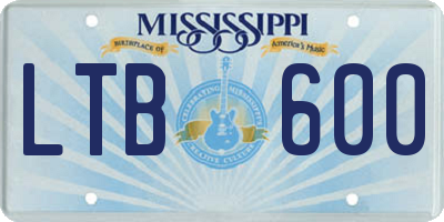 MS license plate LTB600