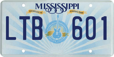 MS license plate LTB601